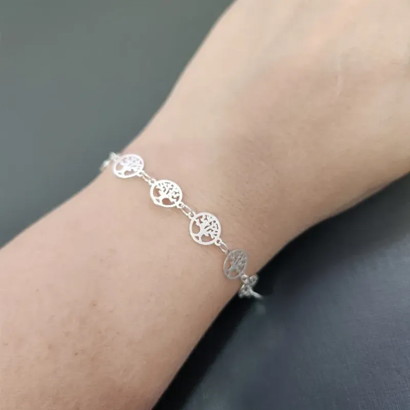 PULSEIRA PRATA ARVORE DA VIDA VAZADA